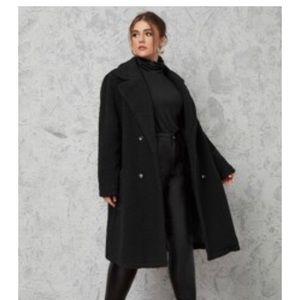 Chic black teddy pea coat. Only worn once.